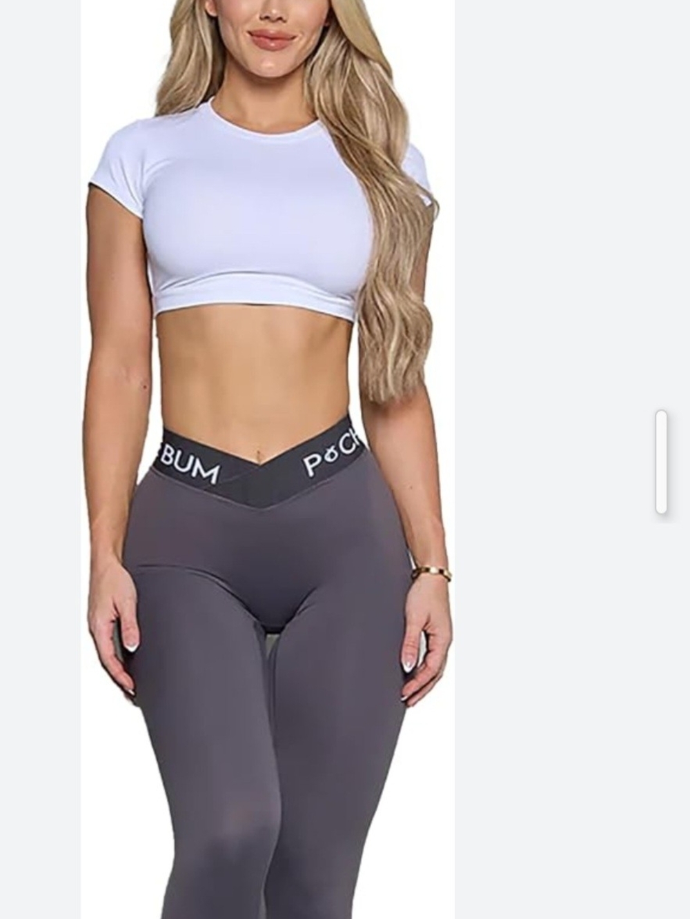 Only Bundle💎V-Cut High-Waist Leggings with Branded Waistband in Slate Gray